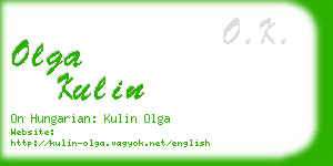 olga kulin business card